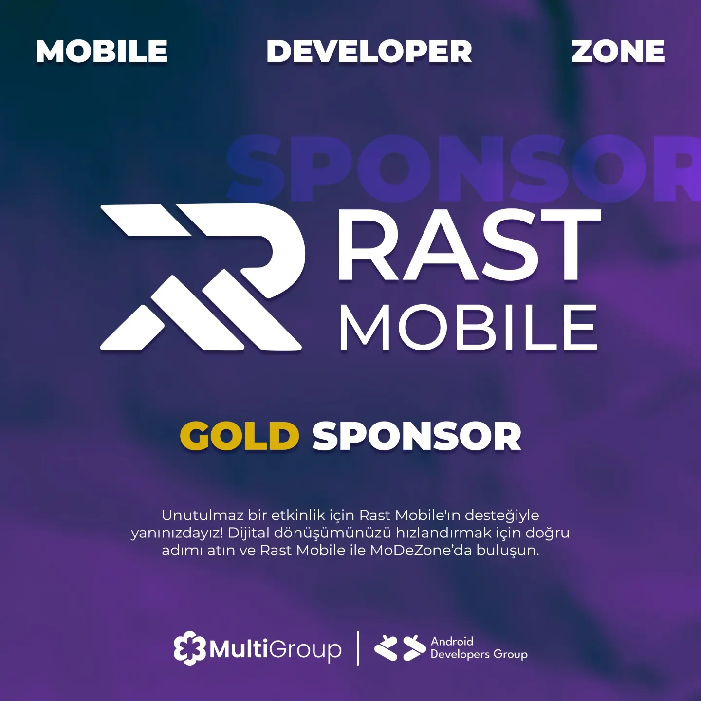 Rast Mobile Gold Sponsor announcement for MoDeZone